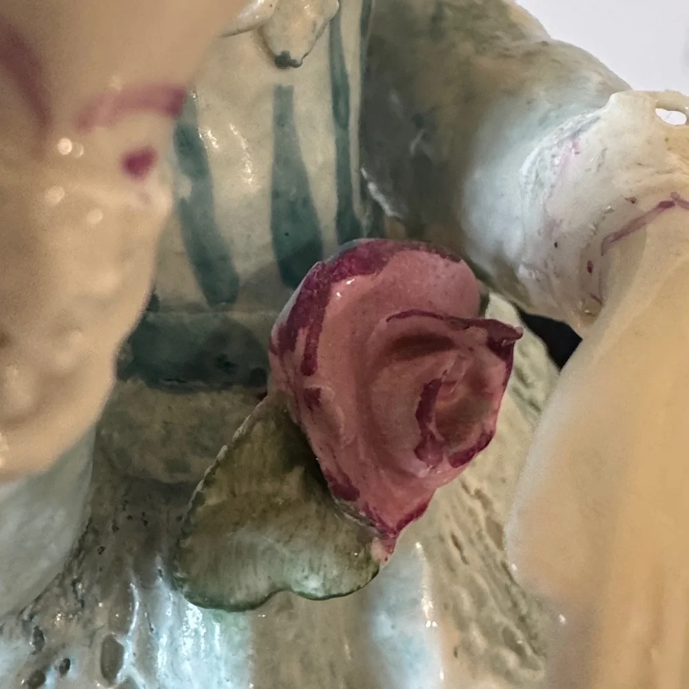 Vintage Cordey Ceramics Woman's Bust with Roses 10